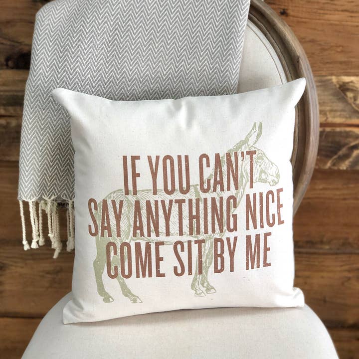 SOUTHERN FRIED DESIGN BARN - Wholesale Throw/Decorative Pillow - *SALE* If You Can't Say Anything Nice Come Sit- Throw Pillow