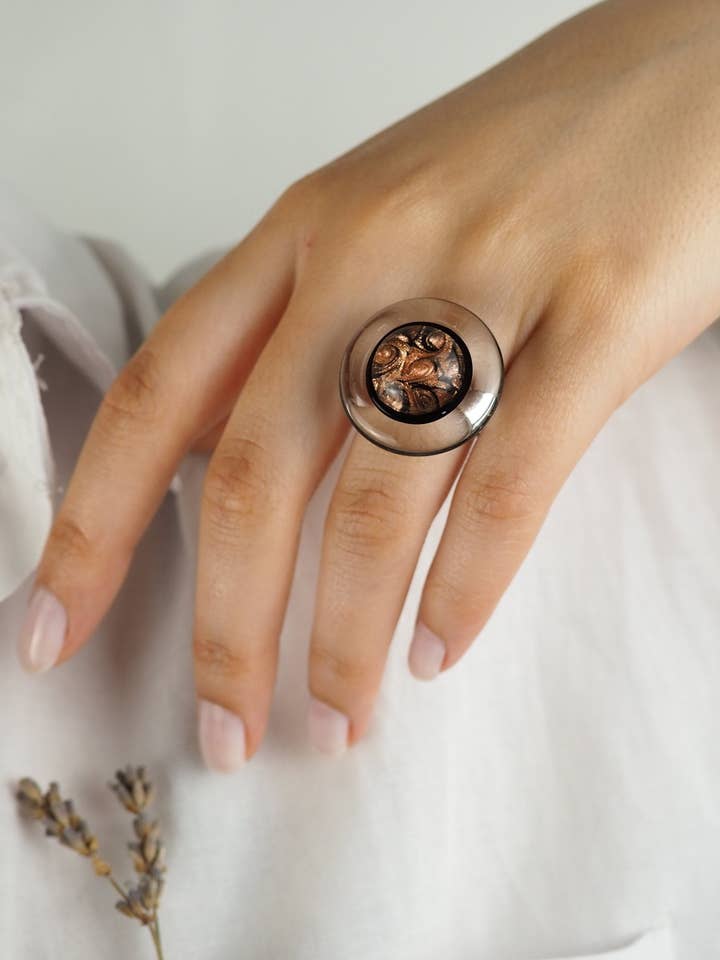 Lesath Ring Håndlavede Murano Glas Smykker Lampworking for engroshandel hos Drusilya Glass Art