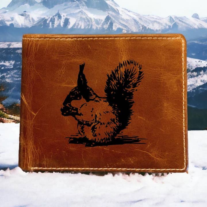 Premium Buffalo Leather Bifold Squirrel Wallet for wholesale by Texan Customs