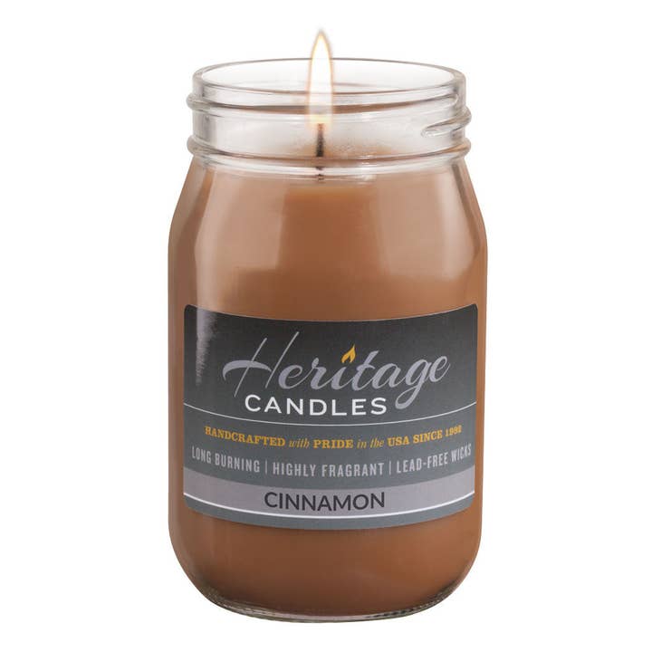 16-oz Canning Jar Candle - Cinnamon for wholesale by Heritage Candles