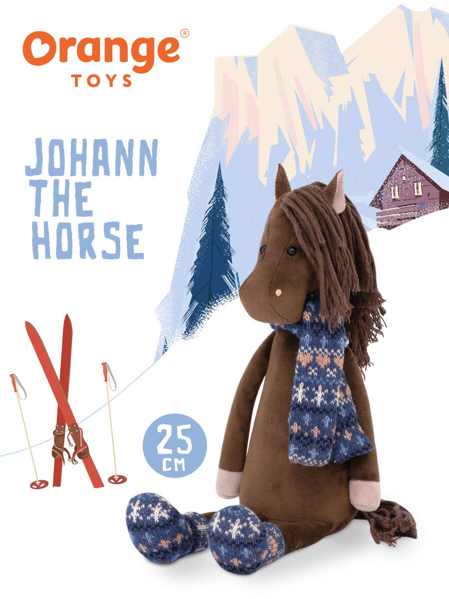 Orange Toys - Vente Peluche – enfant et bébé - Peluche Johann le Cheval - 25cm - 0+1