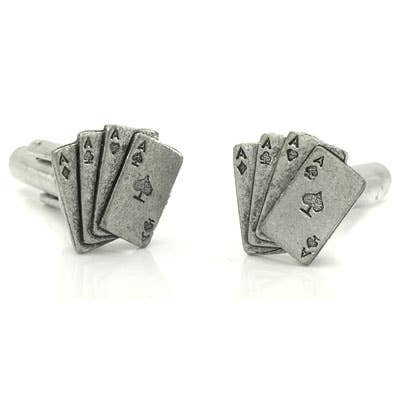 Pewter Aces Cufflinks for wholesale by Cufflinks Depot
