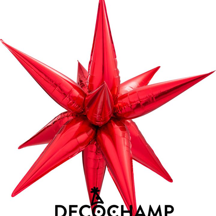 THE BALLOON HUB - Wholesale Balloon - DecoChamp Starburst 3D Foil Balloon - 26 in. (Choose Color)5