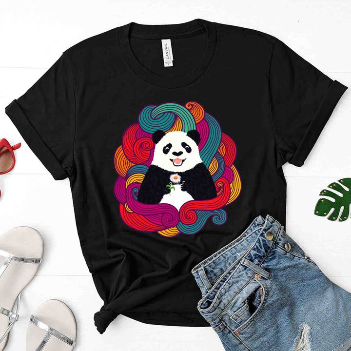 Camiseta colorida Panda por atacado de Superr Sunday