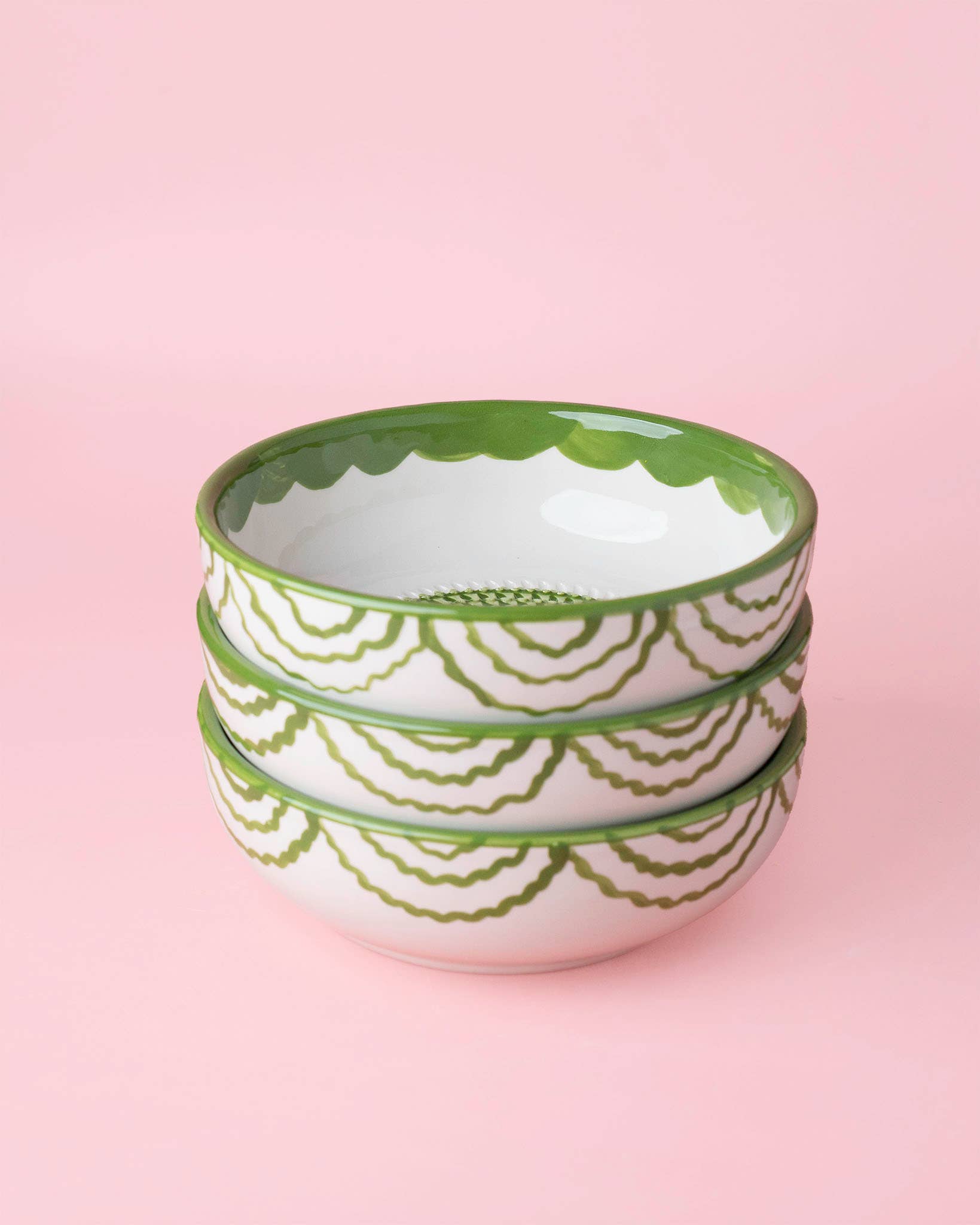 Alfar Tierra Cocida - Wholesale Grater - Vintage Pottery Grater Bowl – Green and White / ROOTS8