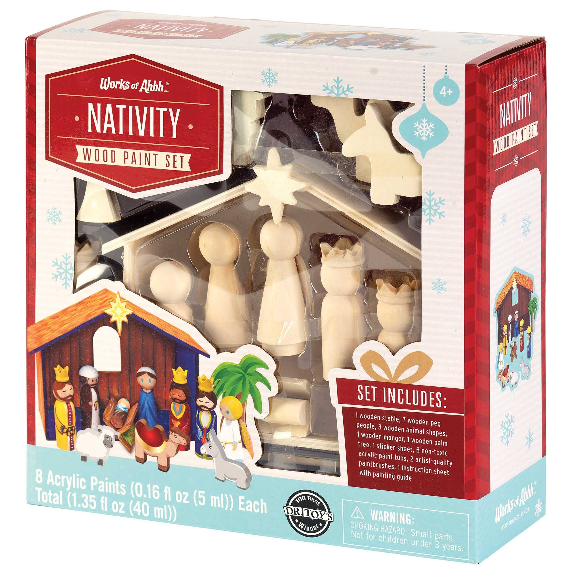 Cottage Garden - Wholesale DIY Craft Kit - Kids - NATIVITY WOOD PAINT SET1
