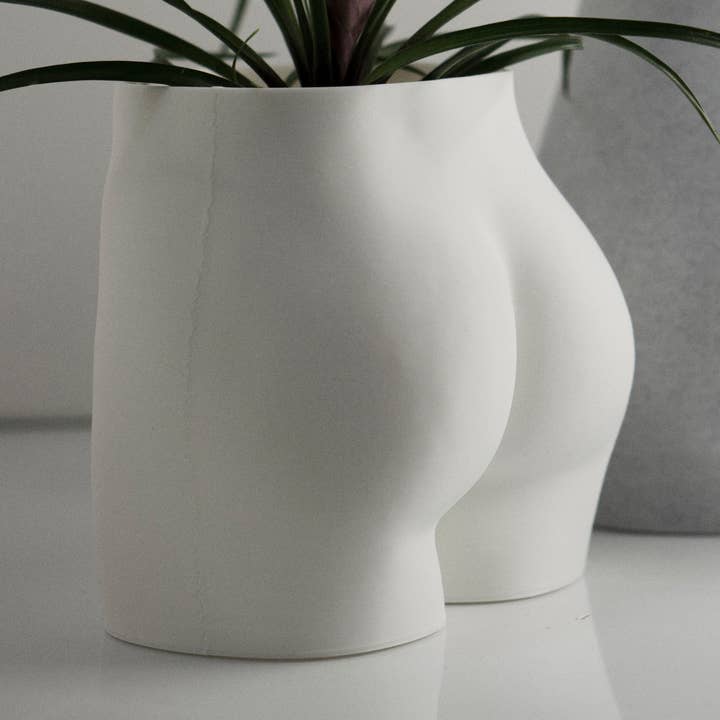 Booty Planter, Bum Plant Pot - 3D Trykt Plast, Hvid for engroshandel hos alterly