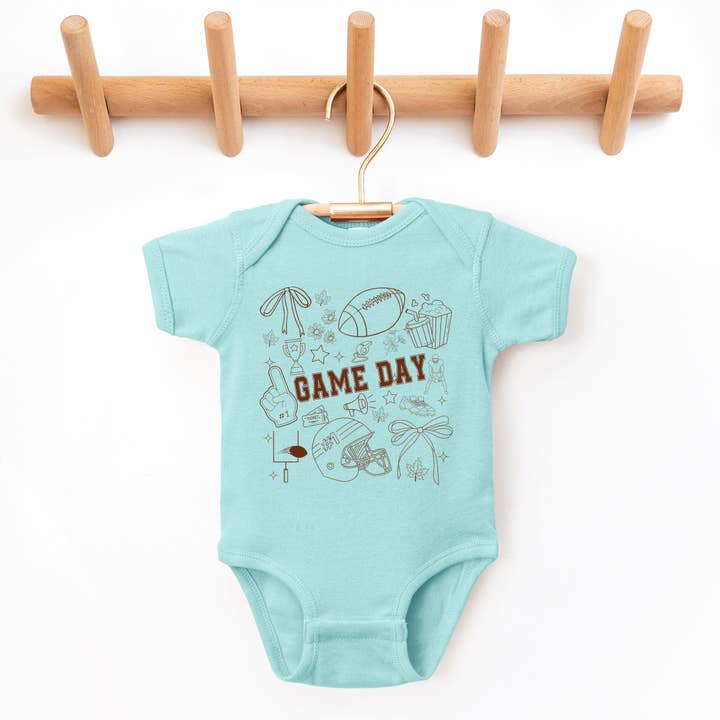 Fodboldkampdag Collage - Baby Kortærmet Bodystocking for engroshandel hos The Juniper Shop Wholesale