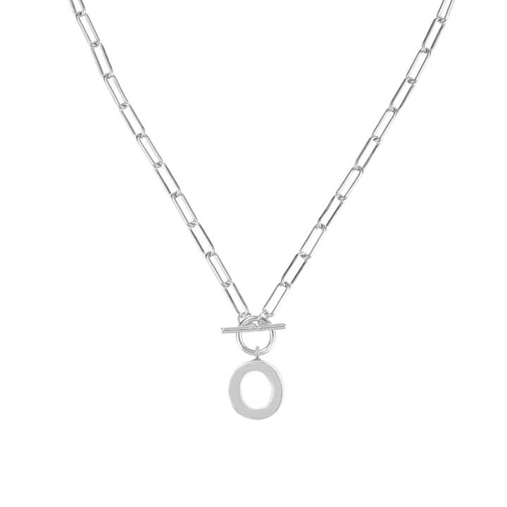 Toggle Initial Necklace in Silver for wholesale on Faire18
