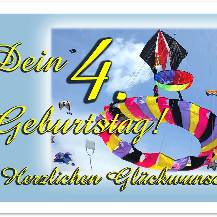 Nummer verjaardag/wenskaart/4e verjaardag/ 529204 voor wholesale door Yabué