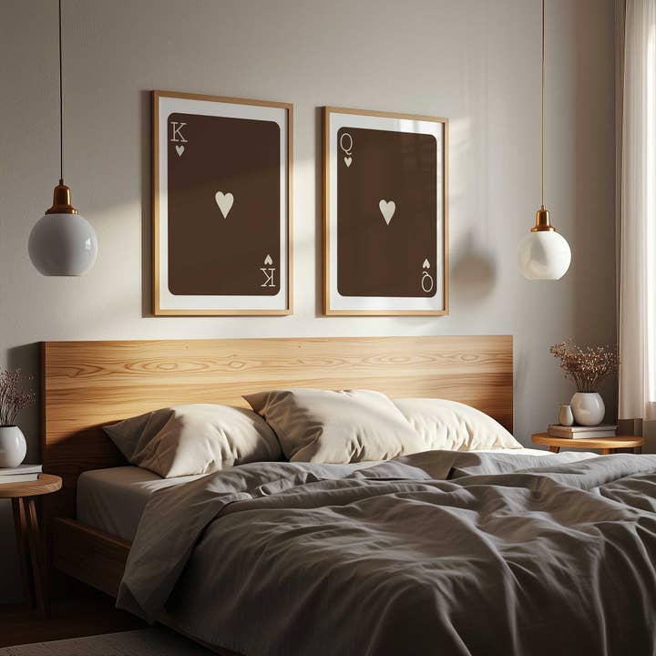 D'LUXE PRINTS - Wholesale Gallery Wall Set - King & Queen of Hearts – Modern Playing Card Print Set8