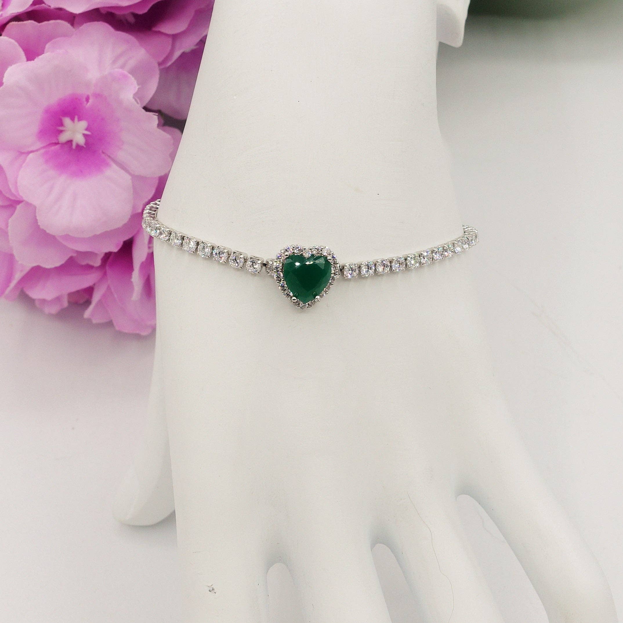 Daemon srls - Vendita all'ingrosso Bracciali tennis - DIANA ~Chunky~ Bracciale tennis con cuore in zirconi cubici2