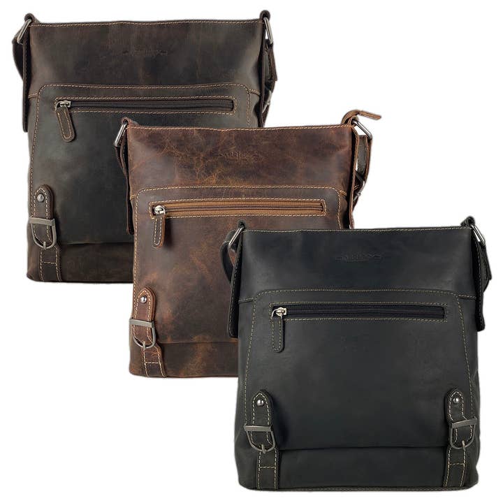 Arrigo - Buffalo Leather Unisex Shoulder Bag - 3 Colours for wholesale by Arrigo