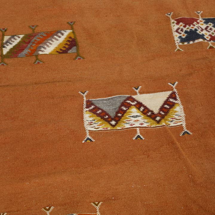 MUSMUSRUGS - Wholesale Area rug - Orange Moroccan Kilim Rug – 14.1 × 9.8 ft9