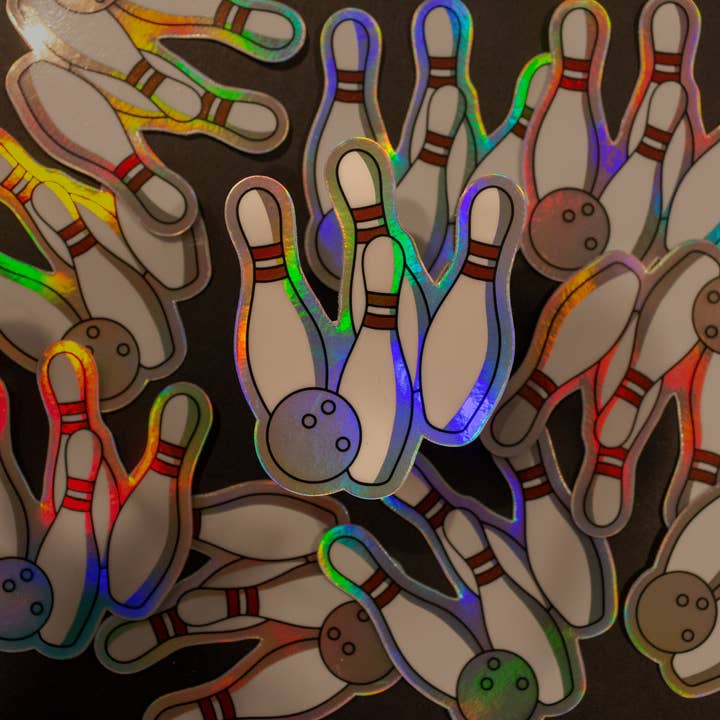 Autocollant holographique en forme de quilles pour la vente par DesignwithMurial