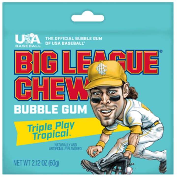 I Got Your Candy - Wholesale Chewing Gum - Big League Chew Triple Play Tropical 2.12oz - 12ct