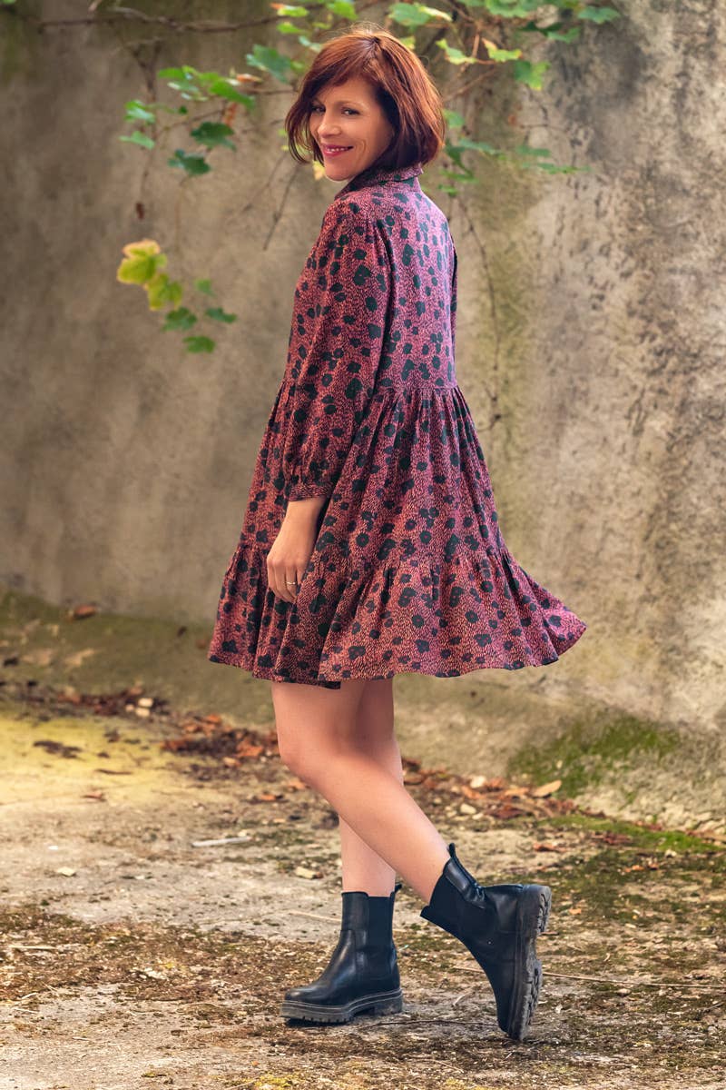 Eglantine et Zoé – Engroshandel Stofbolt – Blue Punti stof i viscose poplin1