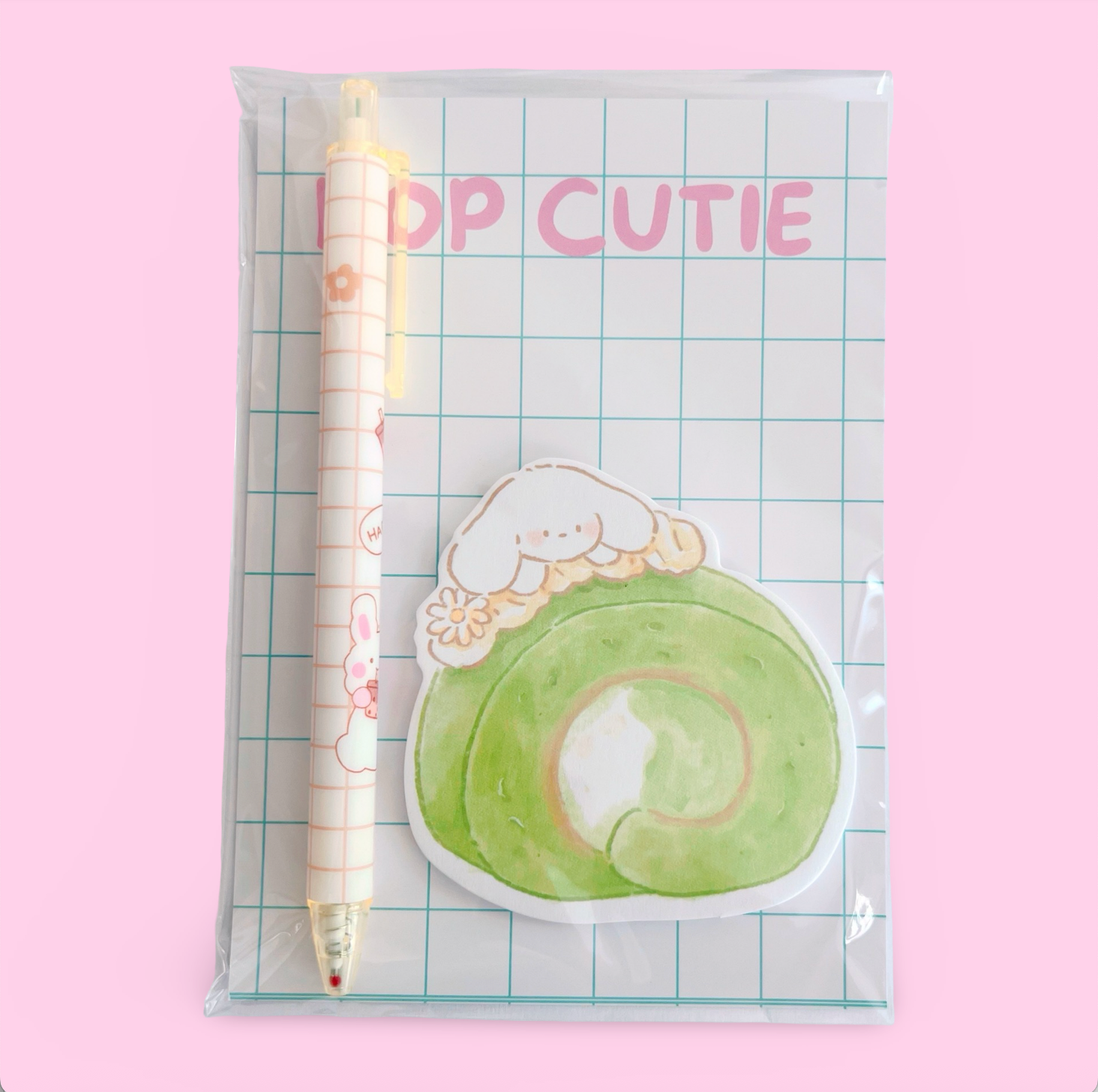 Pop Cutie Accessories & Gifts - Wholesale Sticky Notes - Matcha Puppy Stationery Set - Memo Pen 5
