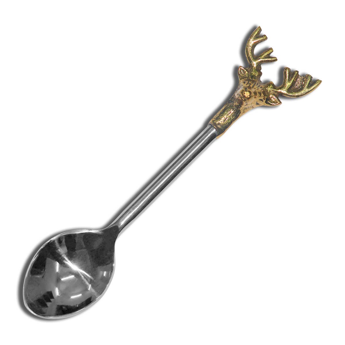 India Handicrafts Inc - Wholesale Table Spoon (Cutlery) - SS Gilded Deer Spoons S/42