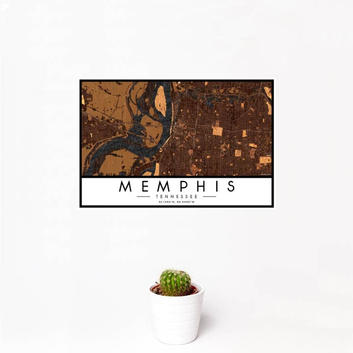 JACE.design - Wholesale Art Print - Memphis TN Map Print Ember1