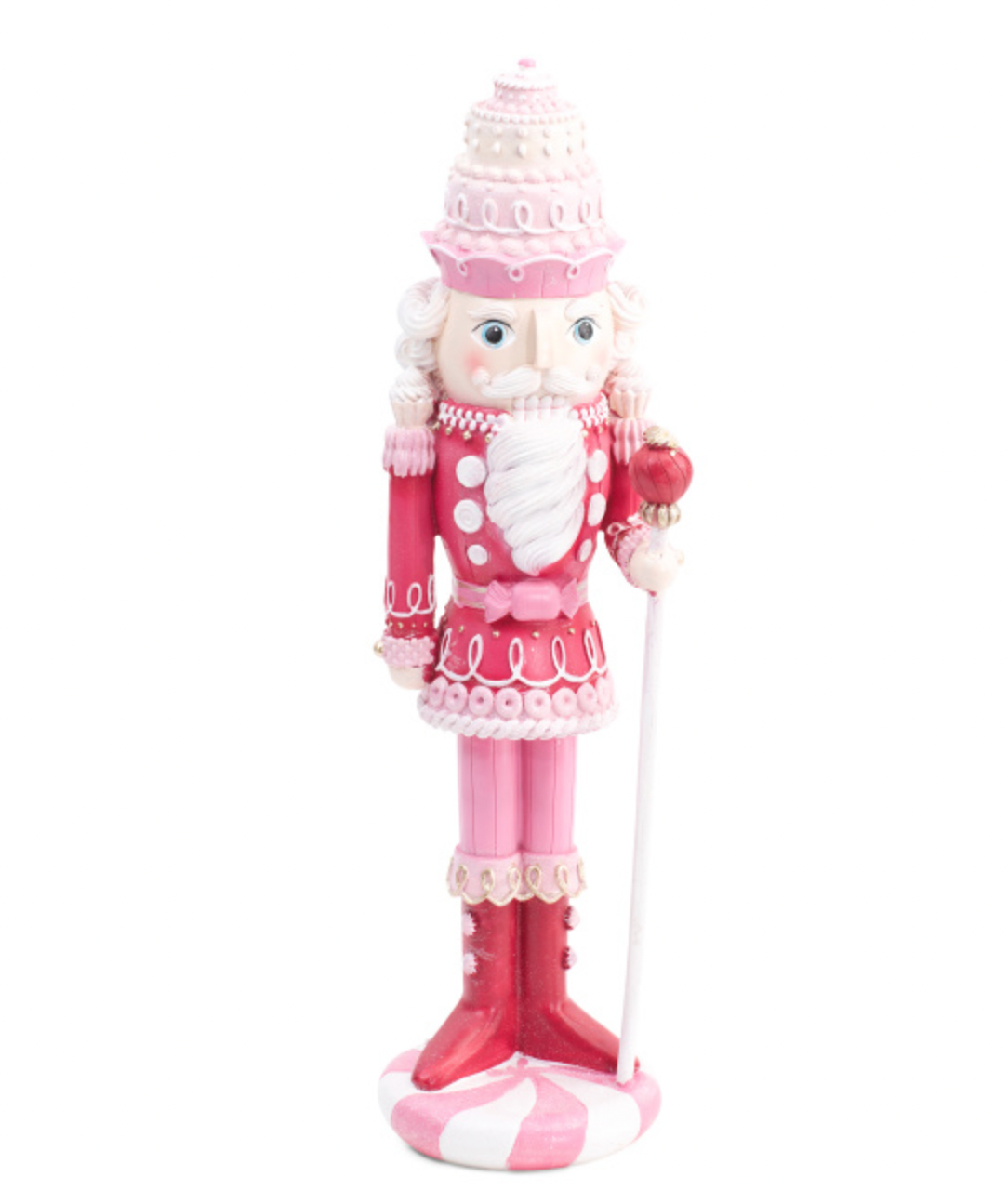 Dunn Deals - Wholesale Holiday Nutcracker - 22in PINK Resin Candy Christmas Nutcracker0