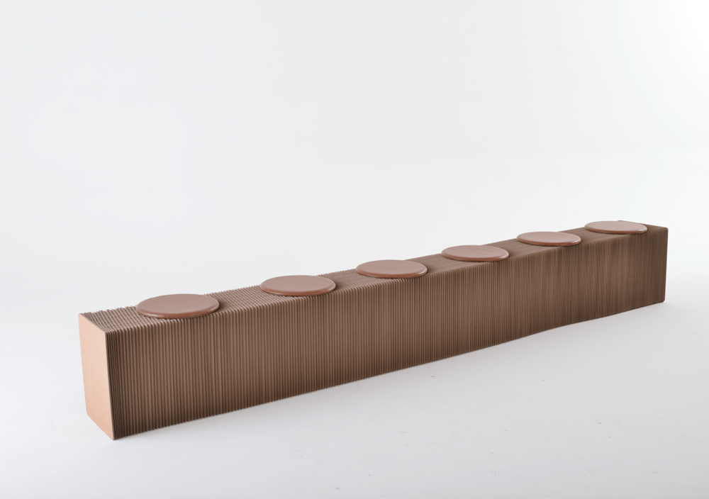 Paper Lounge – Engroshandel Bænk – Sammenklappelig papirbænk - brun3