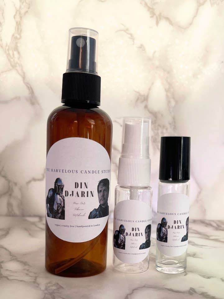 Din Djarin Perfume And Room Sprays for wholesale by Marvelous Candle Studio