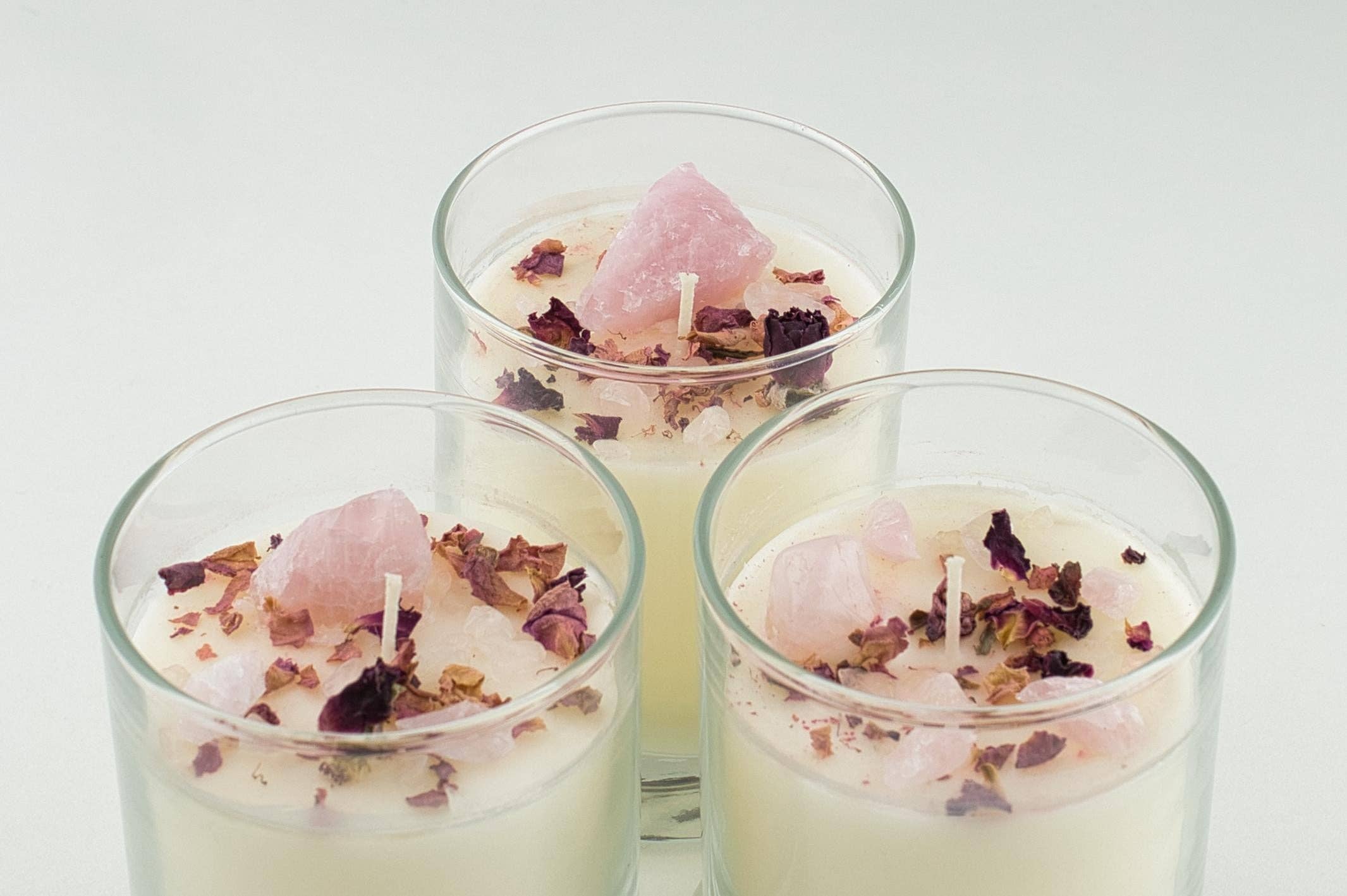 North Ave Candles - Wholesale Jar/Filled Candle - Crystal Candle / Rose Quartz | Rosewood + Bergamot2