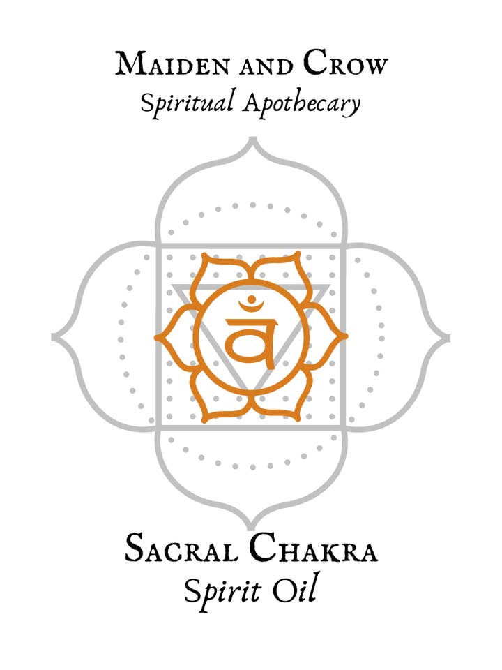 Olio Spirituale dei Chakra Sacrali per la vendita all'ingrosso da parte di Maiden and Crow Spiritual Apothecary