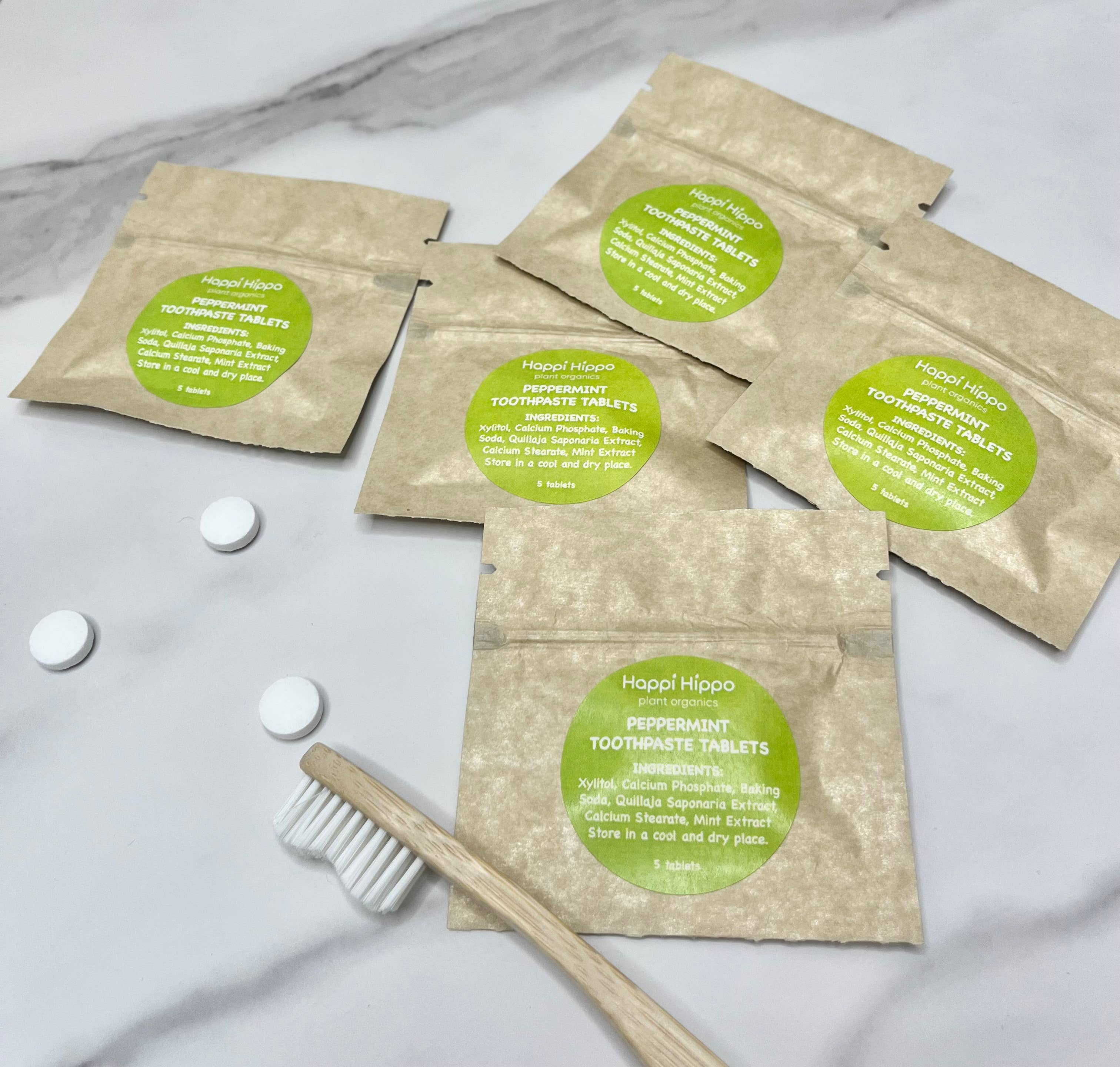 Hippotanicals - Wholesale Toothpaste - Toothpaste Tablet Sample Pack - Peppermint (5 tablets)1