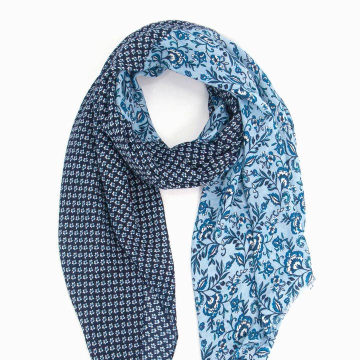 Flora Lättviktsduk - Marinblå, Indisk Blommig för wholesale av Sarta