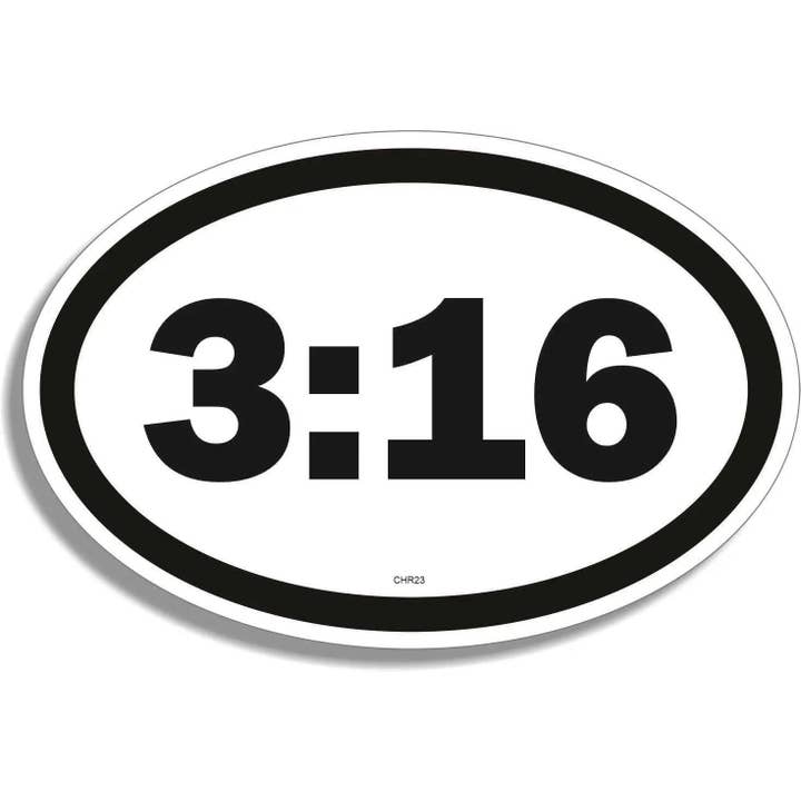 3:16 - Christian Parody Runner Dekal - Välj en storlek - Christian Bumper Sticker för wholesale av Humper Bumper