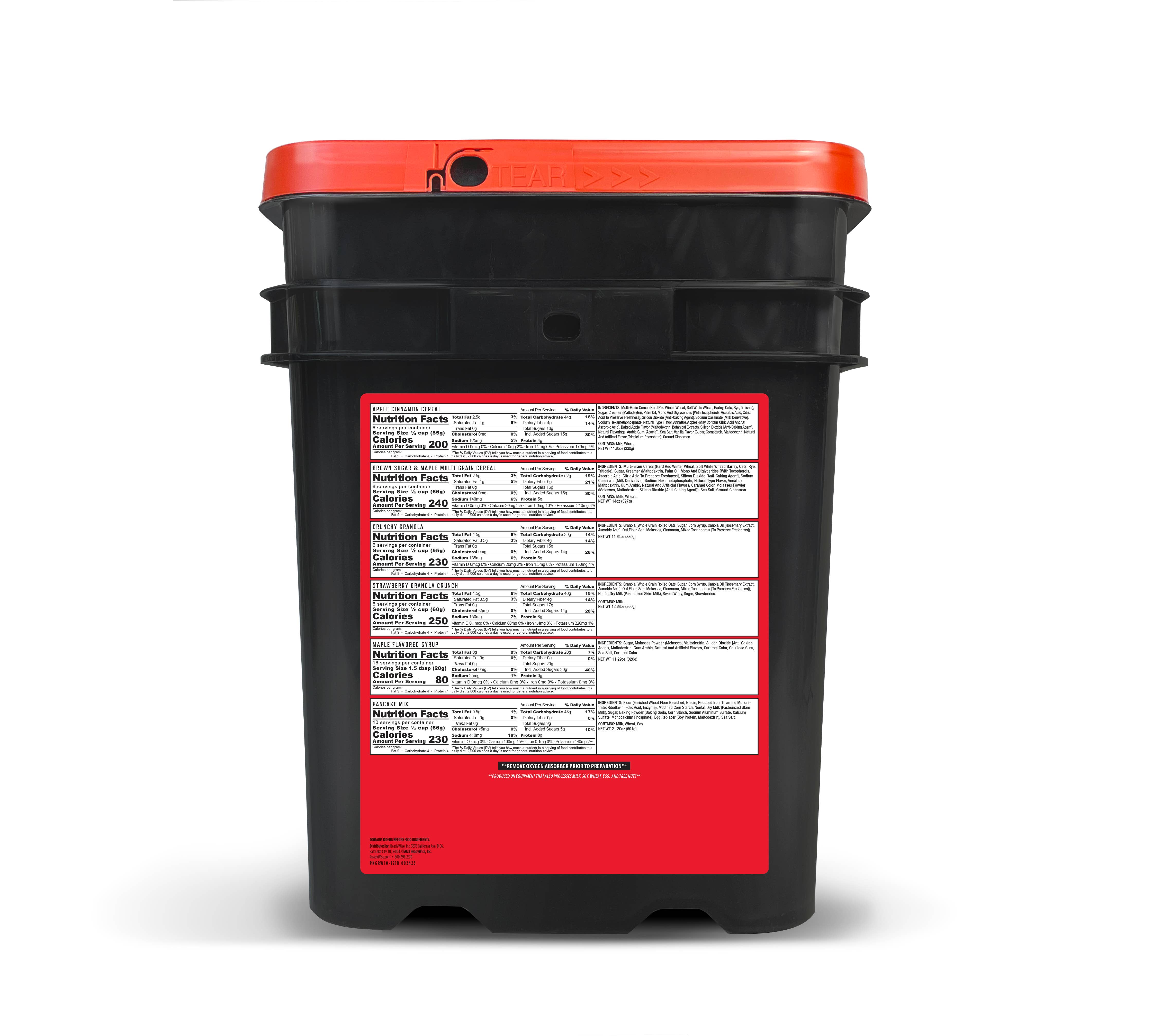 Ready Wise - Wholesale Pasta - 120 Serving Entrée Only Grab and Go Bucket RW10-1202