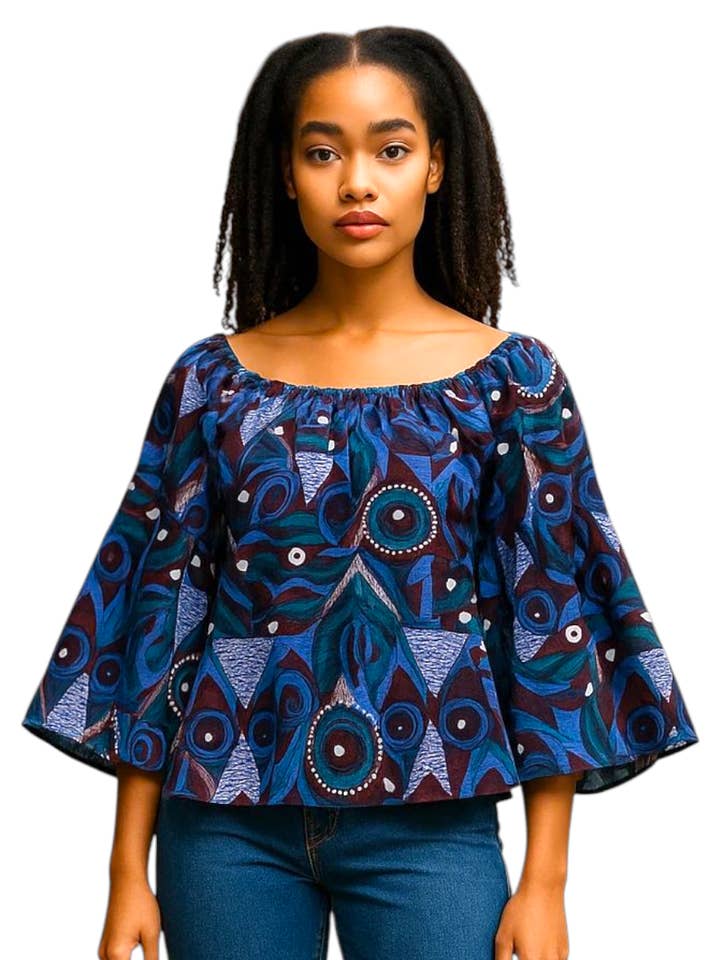 7031- Women Ankara Print Blouse for wholesale by India Batik