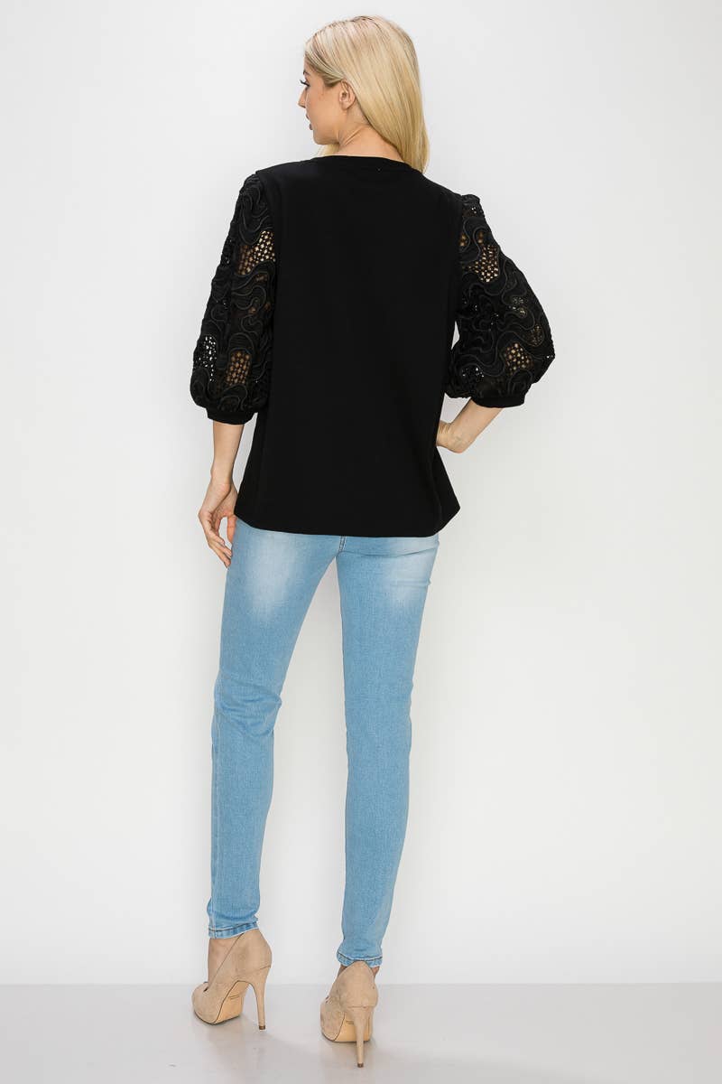 Joh Apparel - Wholesale Knit Top - Women's - Ruth Pointe Knit Top with Lace4