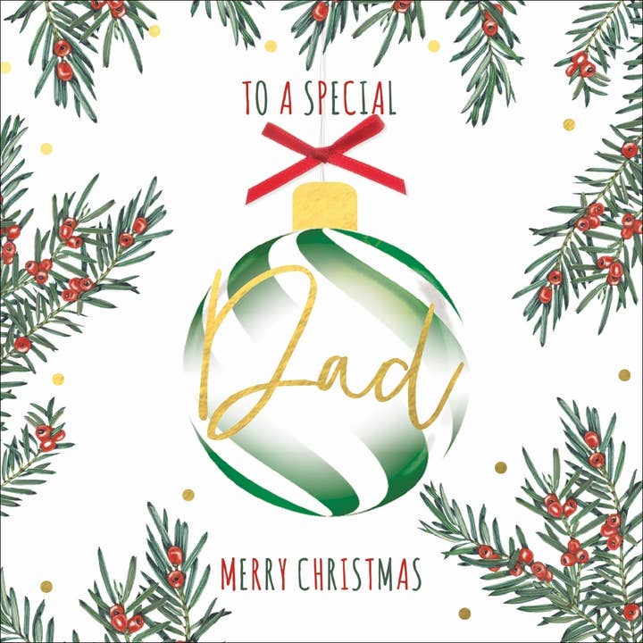 Papa, carte de Noël faite main pour la vente par The Handcrafted Card Company