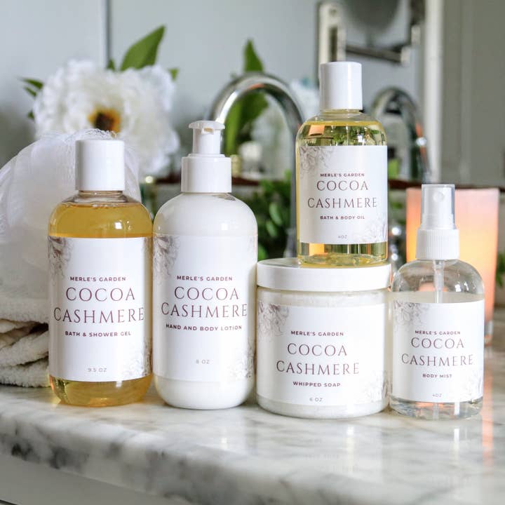 Merle's Garden - Vente Huile pour le bain/corps - Huile pour le corps au beurre de cacao et cachemire2