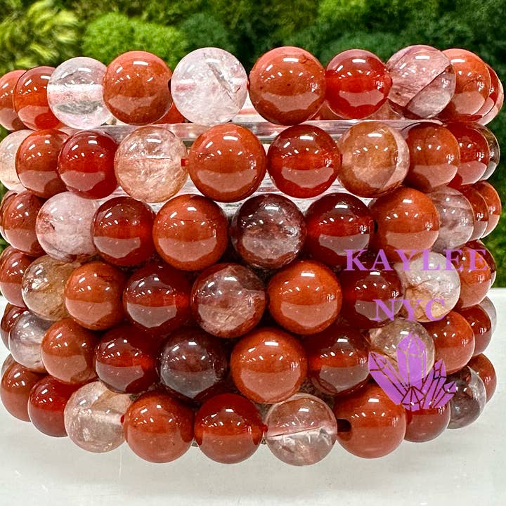 Pulsera elástica de sanación con cristales de 8 mm para el chakra raíz de 19 cm. para venta al por mayor de KayleeNYC