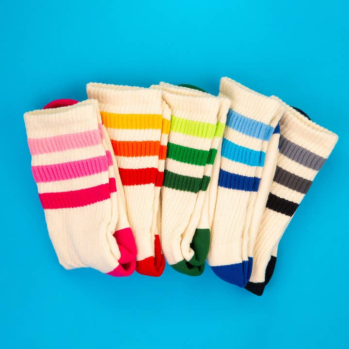 Gumball Poodle - Wholesale Socks – Unisex - The Retro Bunch 1 - Striped Gym Socks1
