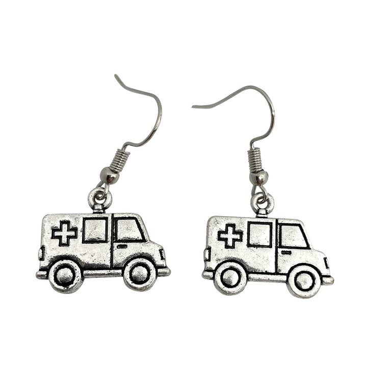 Ambulance Earrings - EMT Earrings for Women- Gift for Paramedic Ambulance Graduation for wholesale by Our Little Charms