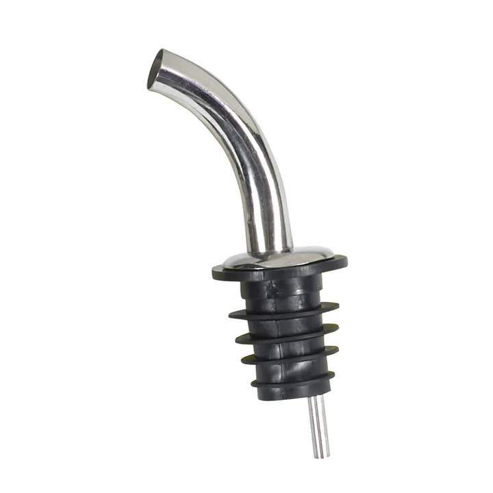 EcoQuality - Wholesale Wine Stopper - PPM-4G Black Plastic Stopper Gooseneck Spout Metal Pourers