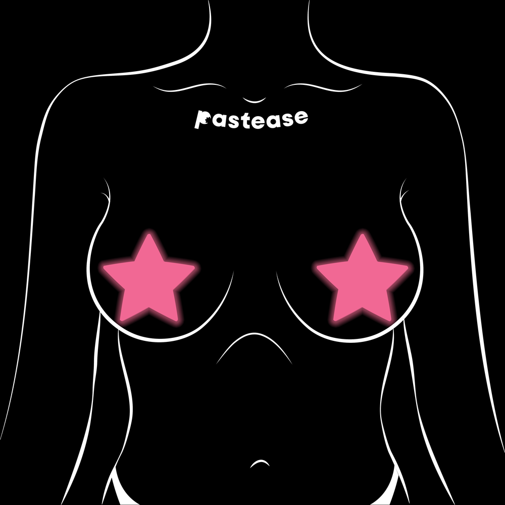 Pastease® - Wholesale Nipple Pasties - Women's - Star: Glow-in-the-Dark Neon Star Pasties Nipple Covers10