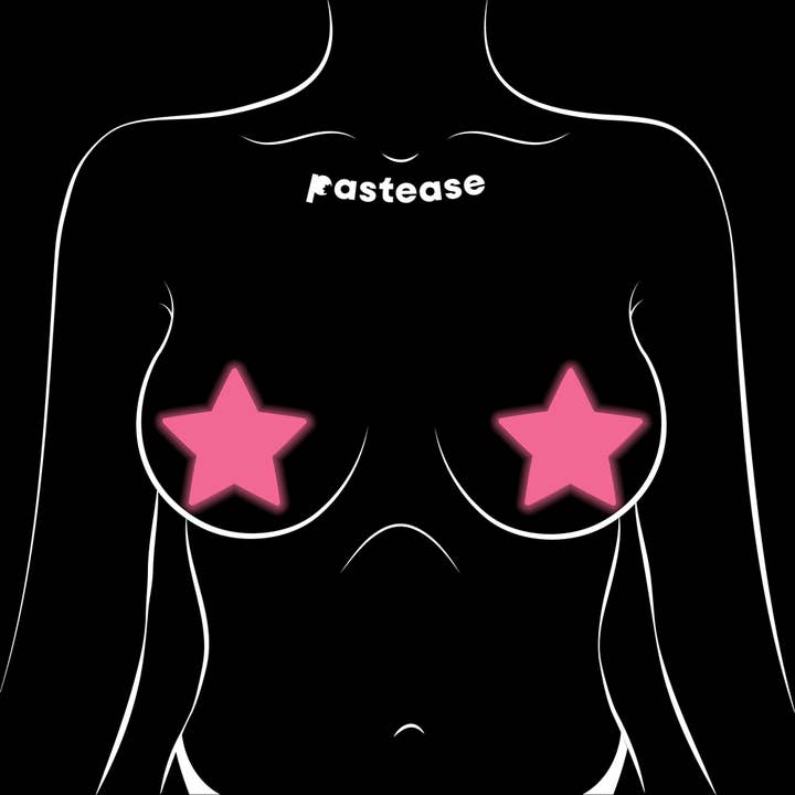 Pastease® - Wholesale Nipple Pasties - Women's - Star: Glow-in-the-Dark Neon Star Pasties Nipple Covers10