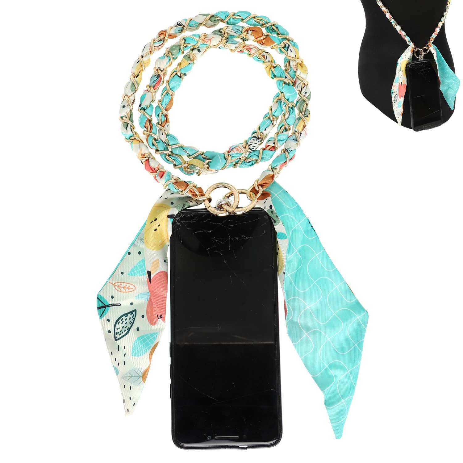 SP Sophia Collection - Wholesale Phonecase Strap - Printed Scarf Cellphone Crossbody Attachment0