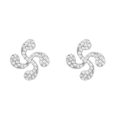 B.O. Lauburu Basque Cross Rhodium-Plated Silver 925 and Oz for wholesale by TALISMAN JEWELLERY (D&Fidanverdi, S.L.)