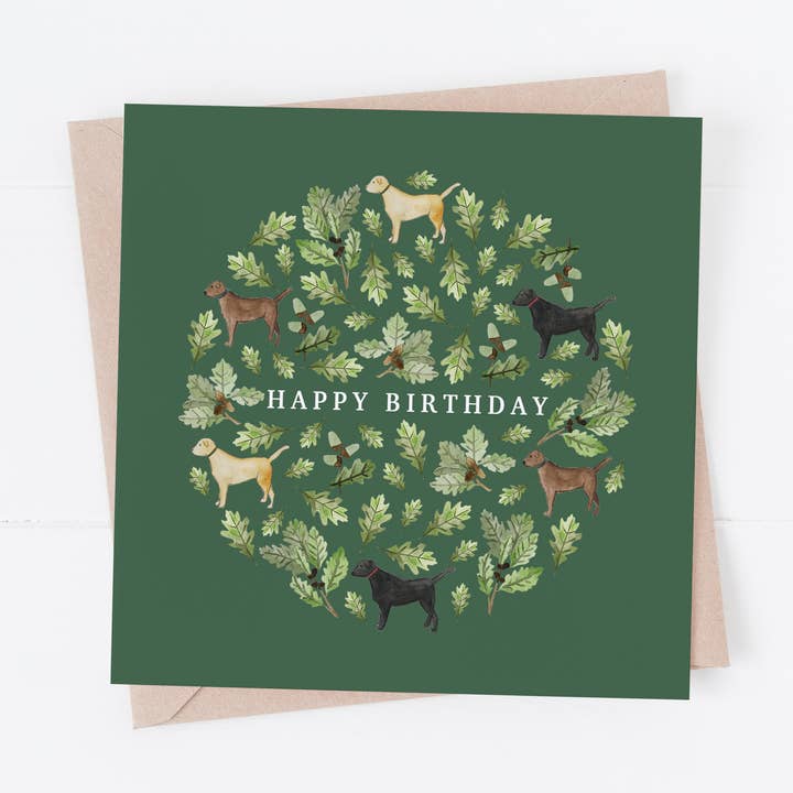 Labrador Happy Birthday Card for wholesale by Samantha Hall Designs