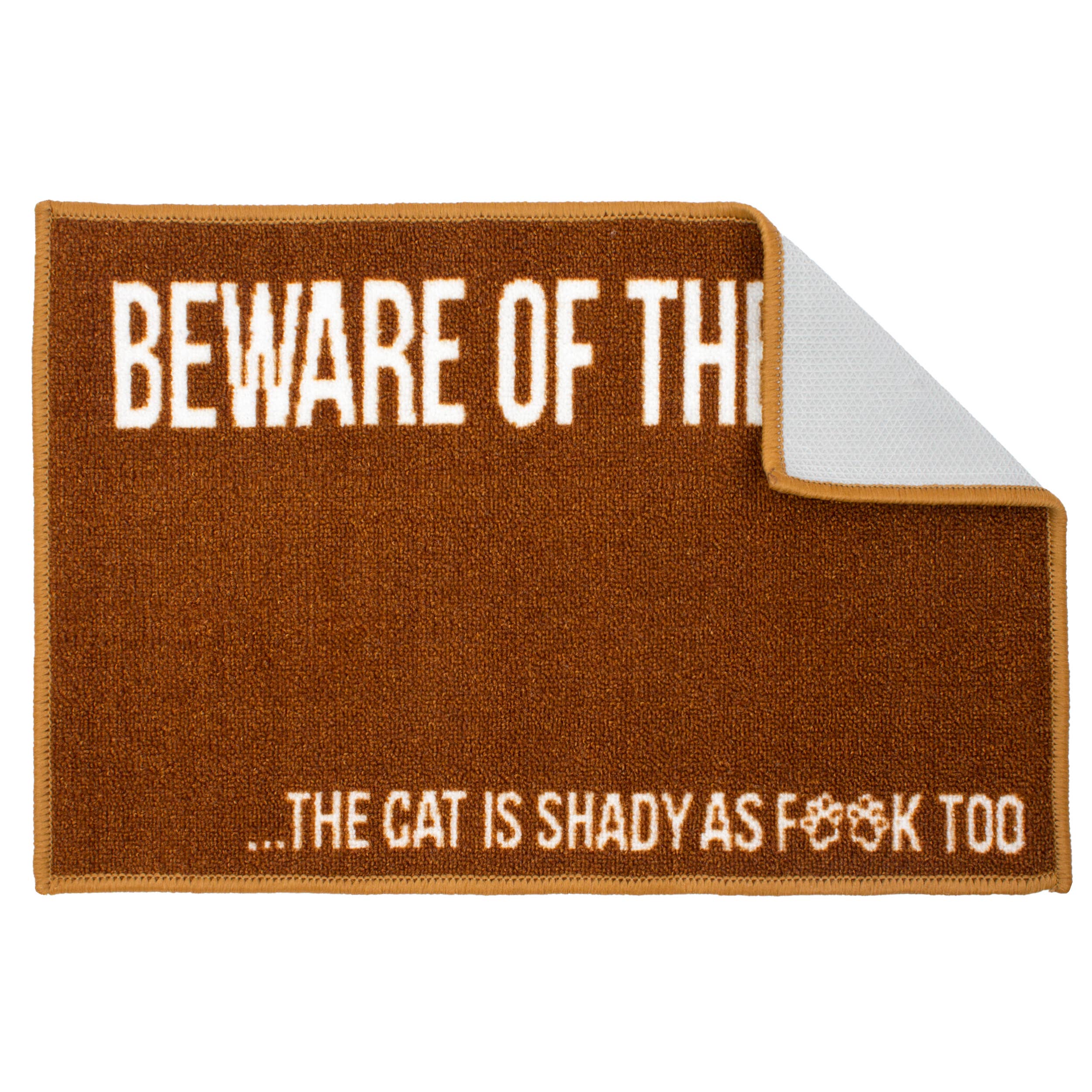 Arkwright Home - Wholesale Pet Food Mat - Dog - Pet Food Bowl Mat (16x24) Funny & Crude "Beware" Design6