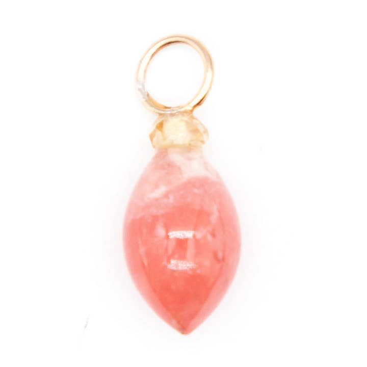 Rhodocrosite and Zircon Gemstone Charm for wholesale by The Necklace Studio