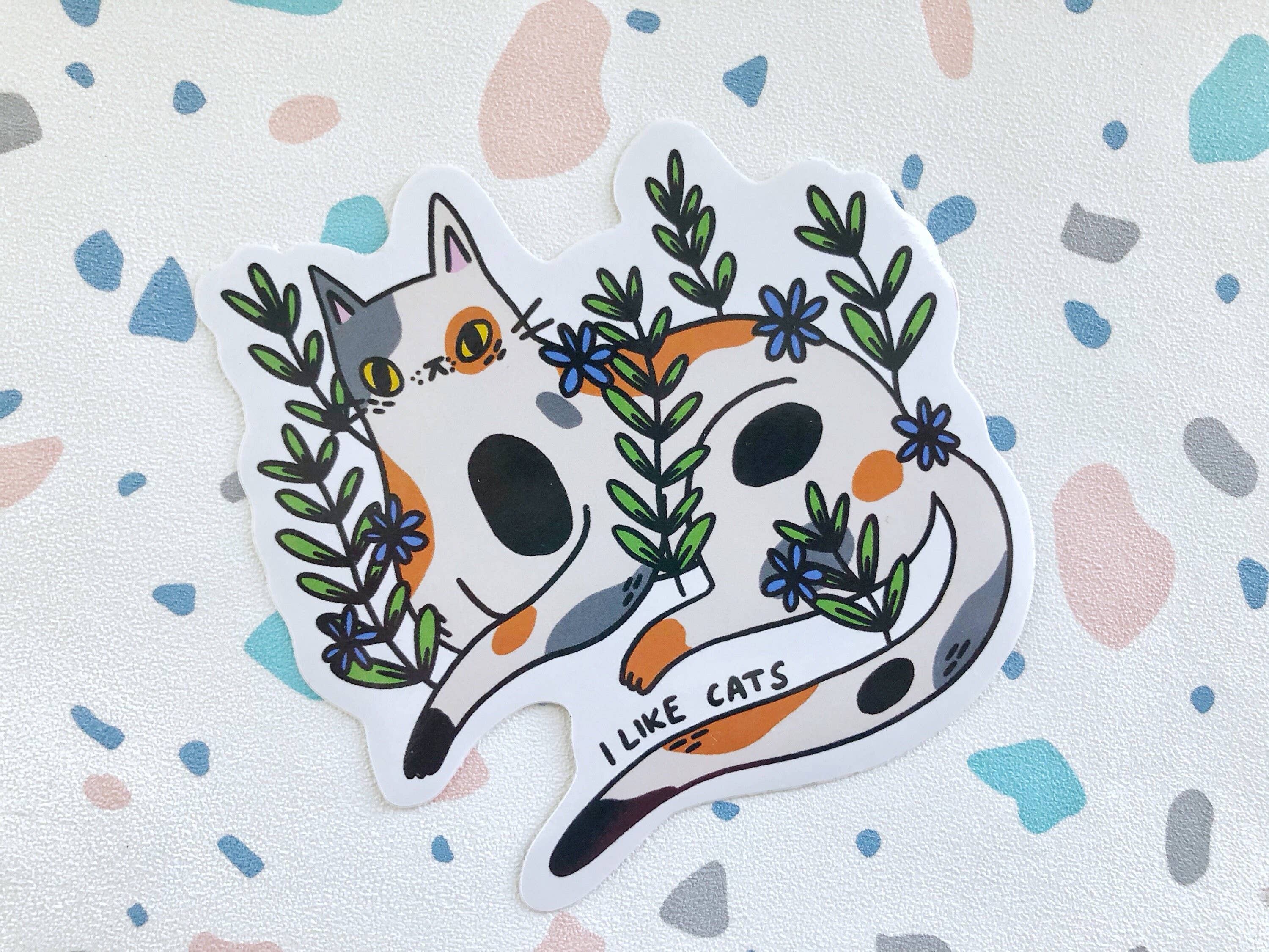 I LIKE CATS – wholesale Sticker – Calico Cat Vinyl Decal Sticker1