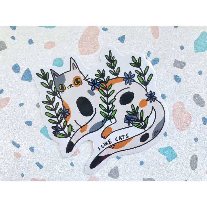 I LIKE CATS - Wholesale Sticker - Calico Cat Vinyl Decal Sticker1